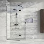 700 x 350mm Black Wet Room Screen with Pivot Return Panel - Live Your Colour
