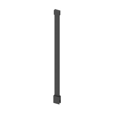 700 x 350mm Black Wet Room Screen with Pivot Return Panel - Live Your Colour
