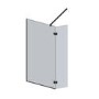 700 x 350mm Black Wet Room Screen with Pivot Return Panel - Live Your Colour