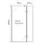 700 x 350mm Black Wet Room Screen with Pivot Return Panel - Live Your Colour