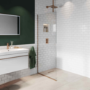 1200mm Bronze Frameless Wet Room Shower Screen with Ceiling Support Bar - Live Your Colour