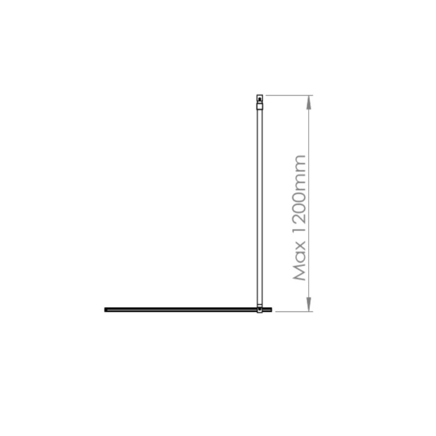 1100mm Bronze Frameless Wet Room Shower Screen with Wall Support Bar - Live Your Colour