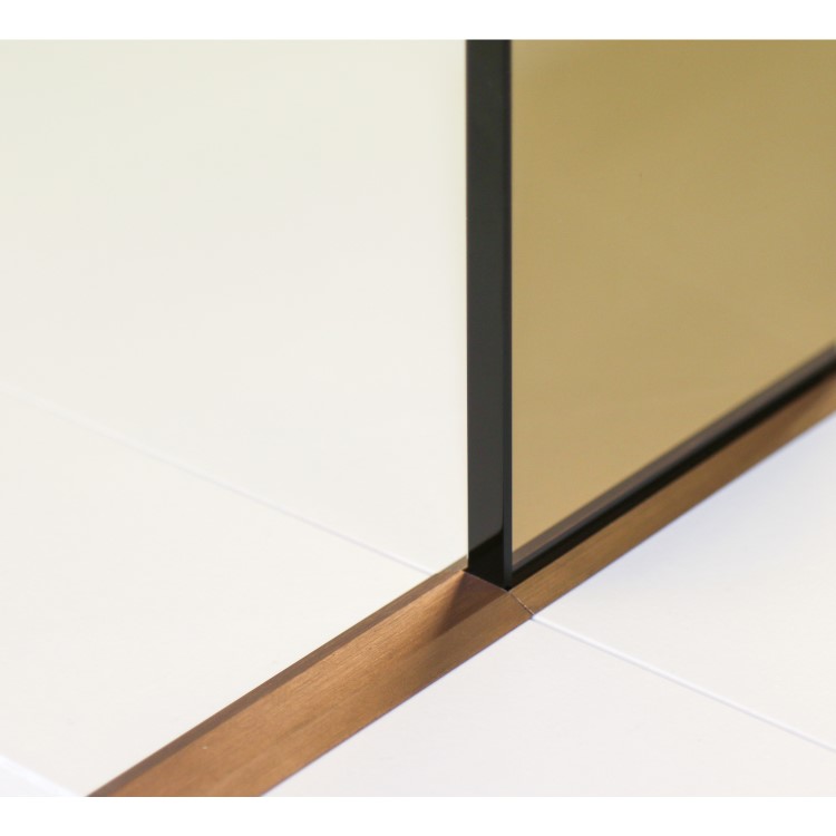 900mm Bronze Frameless Wet Room Screen with 350mm Hinged Flipper Panel - Live Your Colour