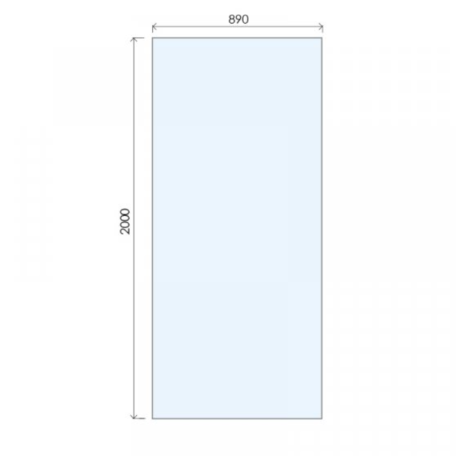 Wet Room Shower Screen 900mm Nickel Frameless with Wall Support Bar - Live Your Colour