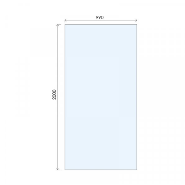 Wet Room Shower Screen 1000mm Nickel Frameless with Wall Support Bar - Live Your Colour