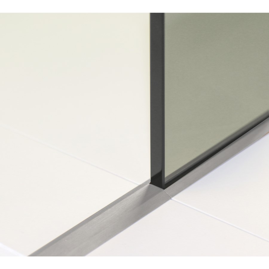 900mm Nickel Frameless Wet Room Shower Screen with 350mm Hinged Flipper Panel - Live Your Colour
