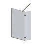 900mm Nickel Frameless Wet Room Shower Screen with 350mm Hinged Flipper Panel - Live Your Colour