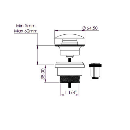Universal Basin Waste - Black