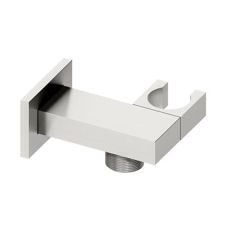 Square wall outlet & holder - Chrome