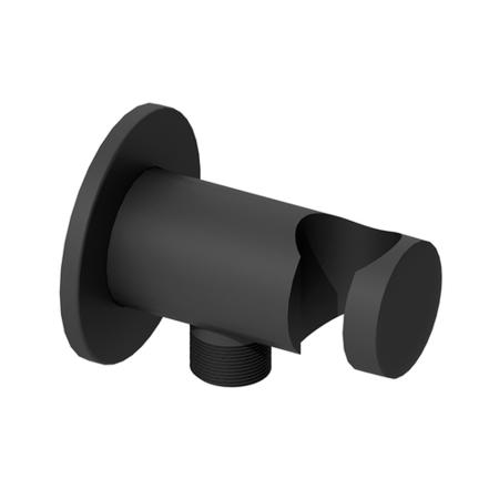 round wall outlet & holder- Black