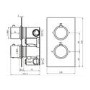 Black Twin Outlet Round Thermostatic Shower Valve