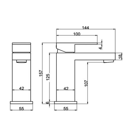 Lex Black Basin Mixer Tap