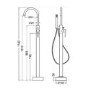 Black Freestanding Bath Shower Mixer Tap - Kuro
