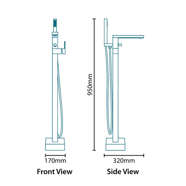 Cube Freestanding Bath Shower Mixer