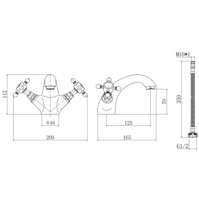 Chrome Mono Basin Mixer Tap - Oxford