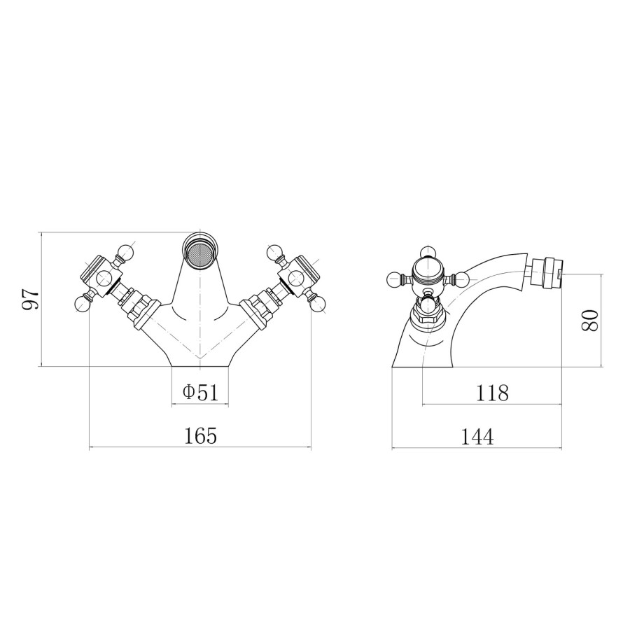Oxford Bidet Mono Mixer Tap