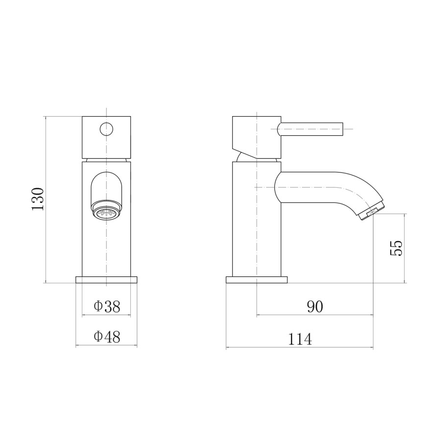 Chrome Cloakroom Mono Basin Mixer Tap - S9