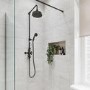 Black Traditional Thermostatic Mixer Shower with Round Overhead & Hand Shower - Camden