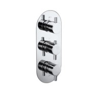 Arissa concealed round triple shower valve with diverter - 3 outlets