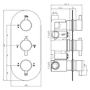 Arissa concealed round triple shower valve with diverter - 3 outlets
