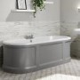 Grey Freestanding Double Ended Roll Top Bath 1700 x 750mm - Baxenden