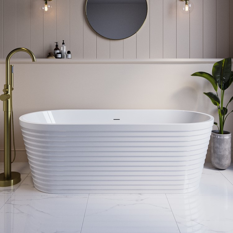 Freestanding Fluted Double Ended Bath 1650 x 740mm - Empire