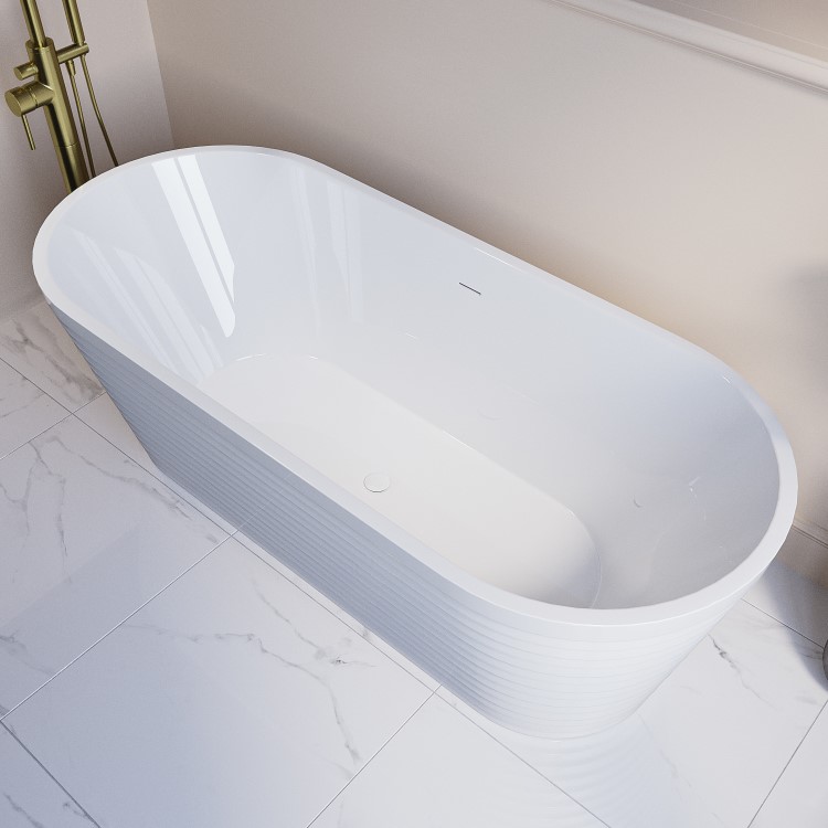 Freestanding Fluted Double Ended Bath 1650 x 740mm - Empire