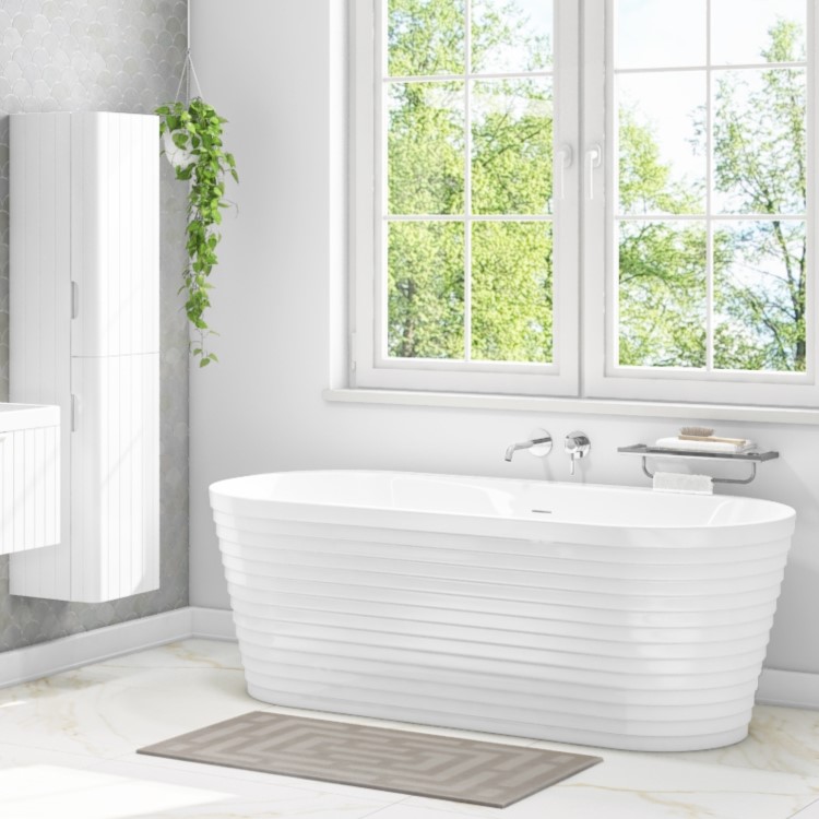 Freestanding Fluted Double Ended Bath 1650 x 740mm - Empire