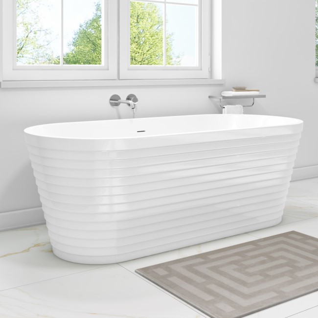 Freestanding Fluted Double Ended Bath 1650 x 740mm - Empire