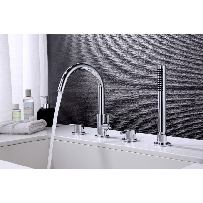 Chrome 4 Hole Bath Shower Mixer Tap - Arissa