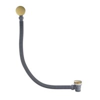 Brushed Brass Easy Clean Click Clack Bath Waste with Overflow - Arissa Brushed Brass Easy Clean Click Clack Bath Waste with Overflow - Arissa