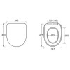 White Square Soft Close Toilet Seat with Quick Release - Evan