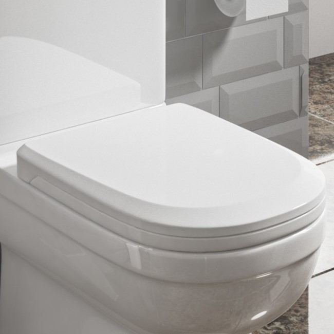 White Round Soft Close Toilet Seat with Quick Release - Addison