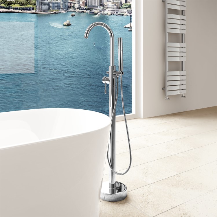 Chrome Freestanding Bath Shower Mixer Tap - S9