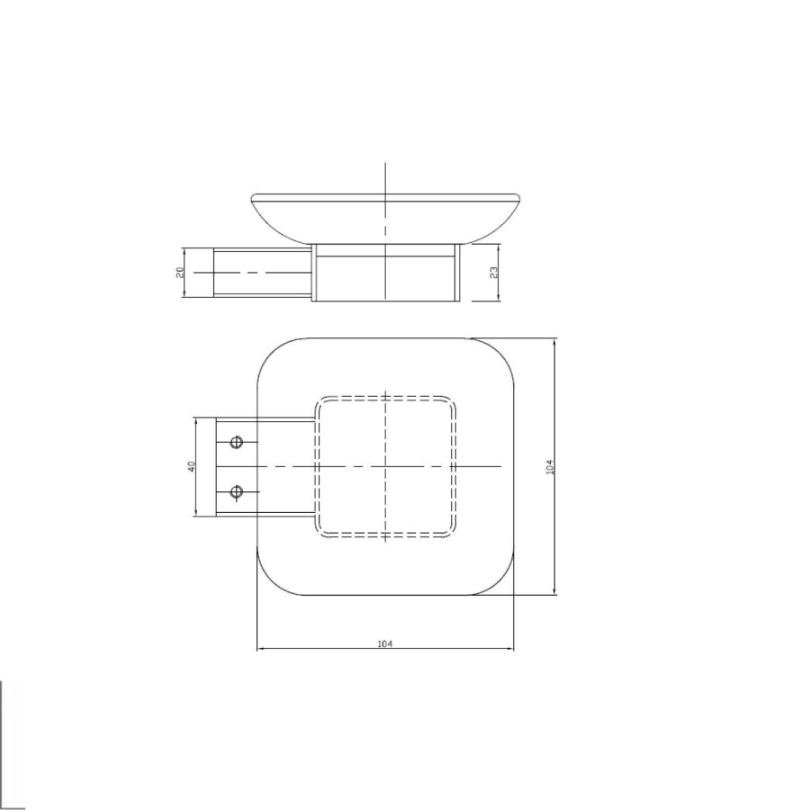 Square Glass Soap Dish Holder - Bexton
