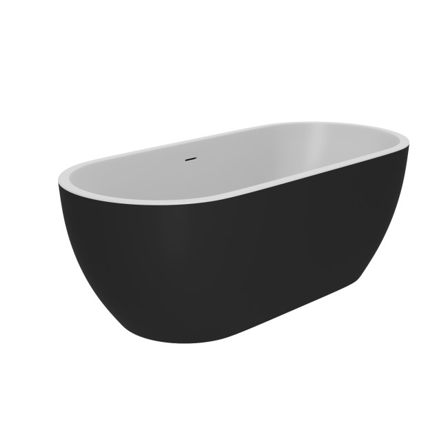 Black Freestanding Double Ended Bath 1650 x 750mm - Lisbon