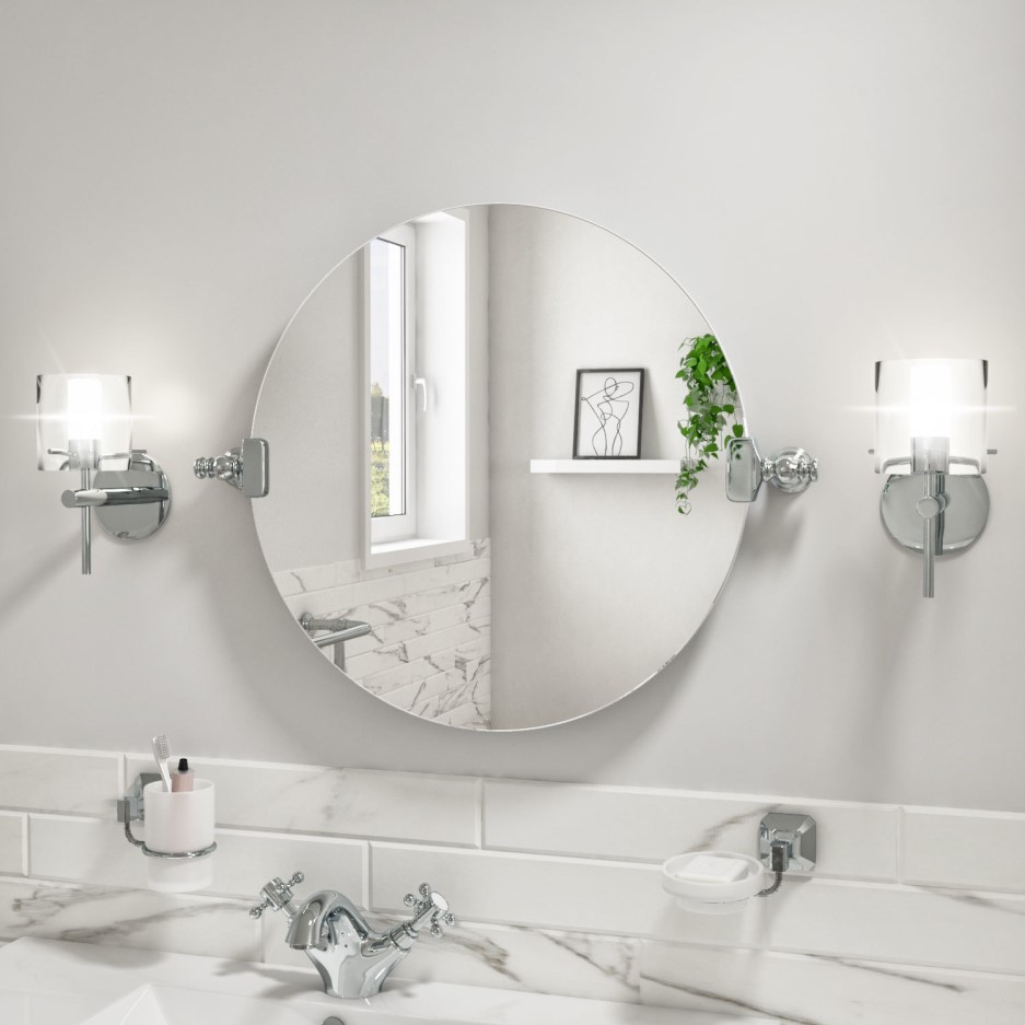 Baxenden Round Traditional Bathroom Mirror 550x550mm Furniture123