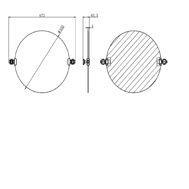 Traditional Round Bathroom Mirror - 550mm - Baxenden