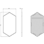 Hexagon Grey Bathroom Mirror - 500 x 750mm - Hexa
