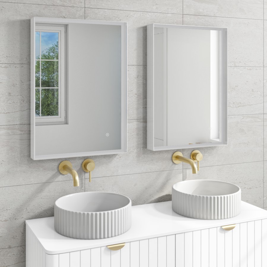LED Bathroom Mirror with Demister - 500 x 700mm - Aquila