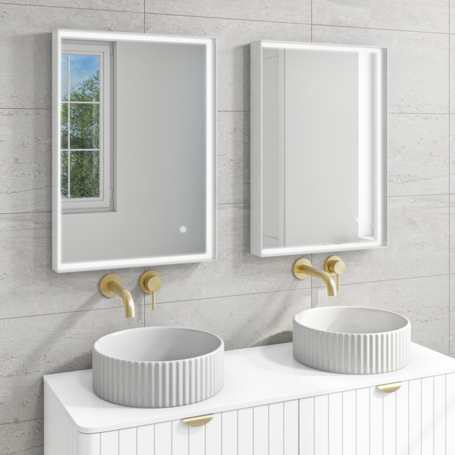 LED Bathroom Mirror with Demister - 500 x 700mm - Aquila