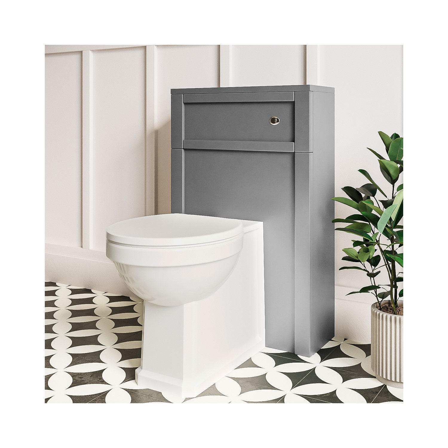 Horizon Graphite Grey 500mm Toilet Unit and Jubilee Short