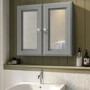 Double Door Grey Mirrored Bathroom Cabinet 667 x 600mm - Westbury