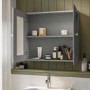 Double Door Grey Mirrored Bathroom Cabinet 667 x 600mm - Westbury