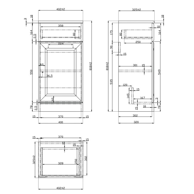 Single Door Dark Grey Freestanding Storage Cabinet 400 x 818mm - Westbury