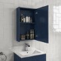 Blue Mirrored Wall Bathroom Cabinet 400 x 650mm - Ashford