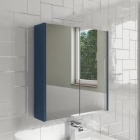 Blue Mirrored Wall Bathroom Cabinet 600 x 650mm - Ashford Blue Mirrored Wall Bathroom Cabinet 600 x 650mm - Ashford