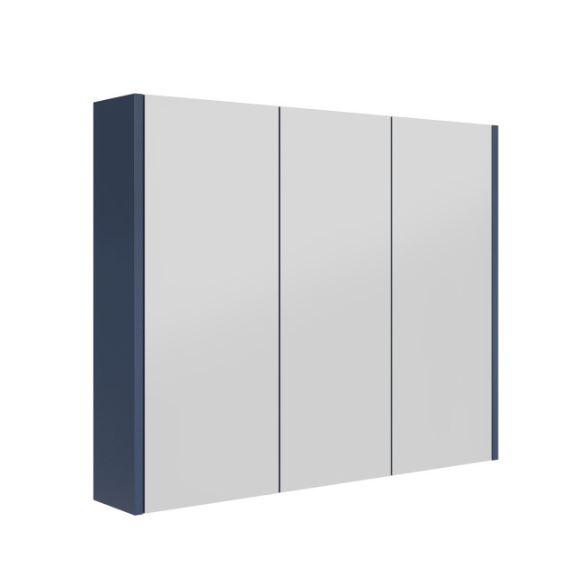 Blue Mirrored Wall Bathroom Cabinet 800 x 650mm - Ashford