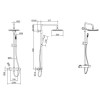 Brushed Brass Thermostatic Mixer Bar Shower with Round Overhead &amp; Pencil Handset - Arissa