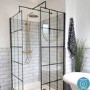 Brushed Brass Thermostatic Mixer Bar Shower with Round Overhead & Pencil Handset - Arissa